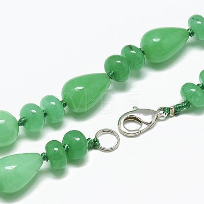 Natural Malaysia Jade Beaded Necklaces NJEW-S389-22-1