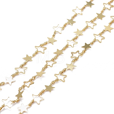 Handmade Brass Star Link Chains CHC-I036-06G-1