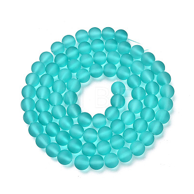 Baking Paint Transparent Glass Bead Strands GLAA-S031-4mm-18-1