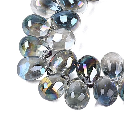 Electroplate Baking Paint Transparent Glass Beads Strands GL-N005-02A-C09-1