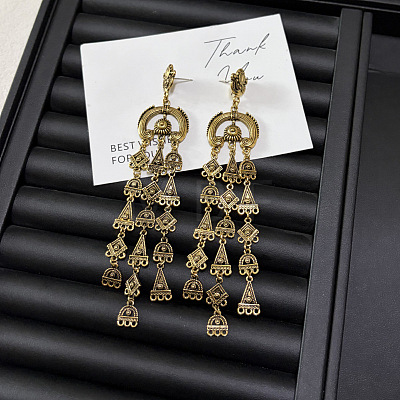 Geometric Alloy Chandelier Earrings for Women WG4494D-02-1