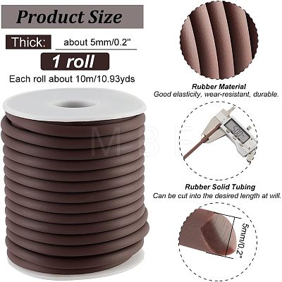  1 Roll PVC Tubular Solid Synthetic Rubber Cord OCOR-NB0002-54A-1