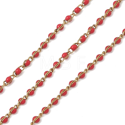 304 Stainless Steel Enamel Twisted Chains STAS-R100-40G-05-1