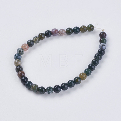Natural Indian Agate Beads Strands G-G515-6mm-05-1