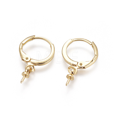 Brass Huggie Hoop Earring Findings KK-L177-37G-1