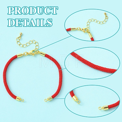 12Pcs 3 Colors Nylon Cords Bracelet Makings Fit for Connector Charms AJEW-YW0001-43B-1