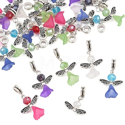 Lovely Wedding Dress Angel Alloy European Dangle Large Hole Pendants PALLOY-JF00003-1