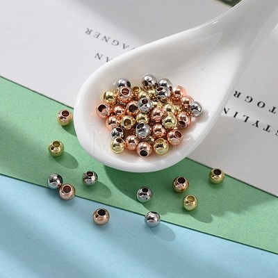 150Pcs 3 Colors Round Brass Spacer Beads Set KK-LS0001-05-1