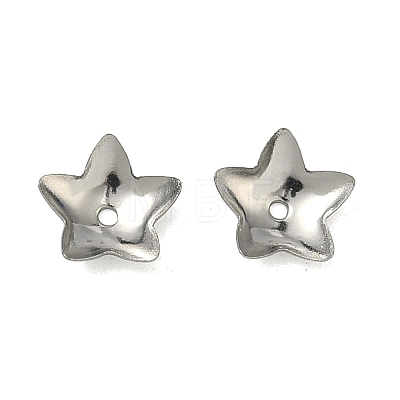 Tarnish Resistant 5-Petal Flower Smooth Surface 304 Stainless Steel Bead Caps STAS-R065-56-1