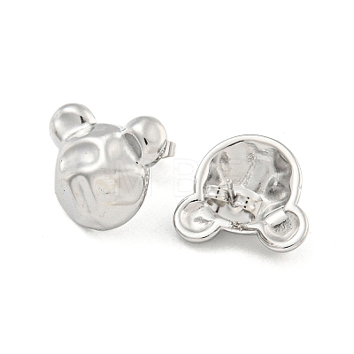 Non-Tarnish Bear 304 Stainless Steel Ear Studs EJEW-L290-018P-1