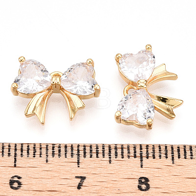 Brass Pave Clear Cubic Zirconia Charms KK-N254-166G-1