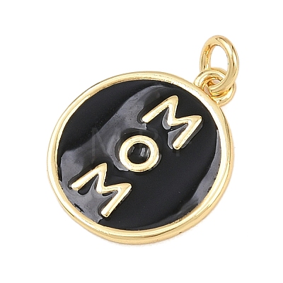 Mother's Day Brass Enamel Pendants KK-L251-02G-C-1