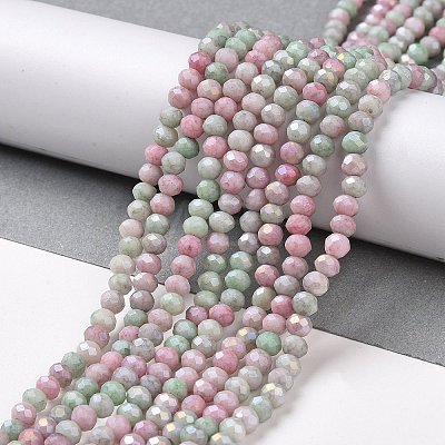 Faceted Electroplated Glass Beads Strands X-GLAA-C023-02-C17-1