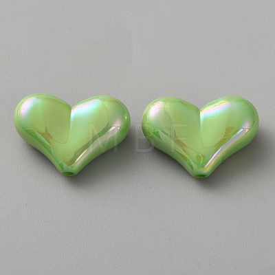 Electroplate Opaque Acrylic Beads MACR-WH0010-38G-1