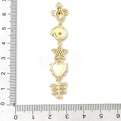 Brass Micro Pave Clear Cubic Zirconia Big Pendants KK-B176-02G-04-1