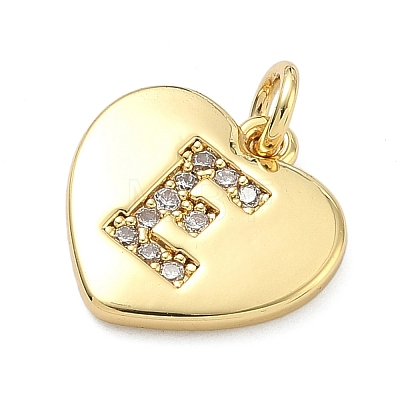Brass Micro Pave Clear Cubic Zirconia Pendants KK-D229-01G-05-1