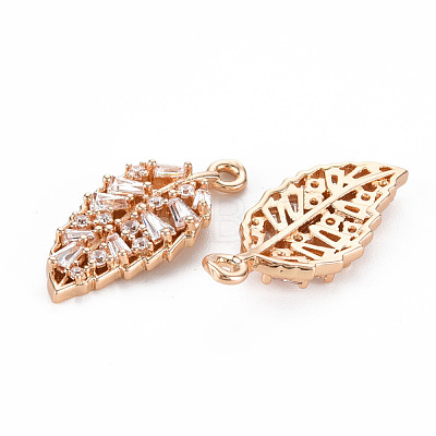 Rack Plating Brass Micro Pave Clear Cubic Zirconia Charms KK-T060-59-RS-1