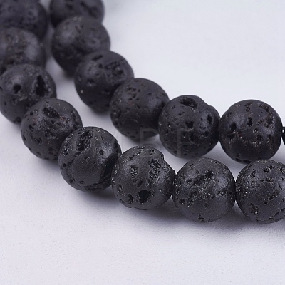 Natural Lava Rock Stone Bead Strands X-G-R193-18-6mm-1