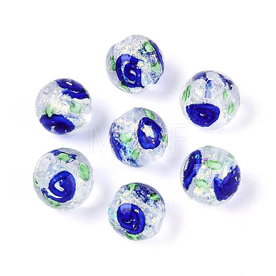 Handmade Foil Lampwork Beads Strands FOIL-T008-05F-1
