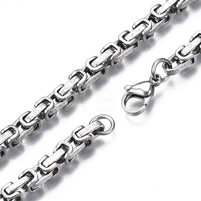 201 Stainless Steel Byzantine Chain Bracelet BJEW-S057-85-1