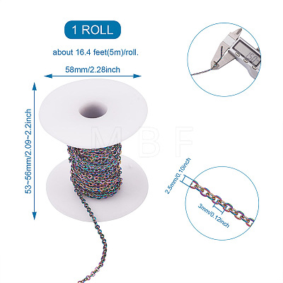 Vacuum Plating 304 Stainless Steel Cable Chains CHS-TA0001-14-1