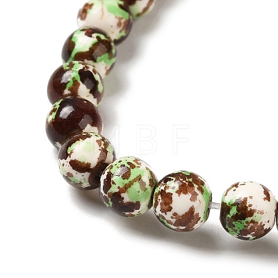 Synthetic Turquoise Dyed Camouflage Beads Strands G-E594-24M-A-1