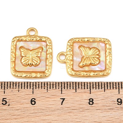 304 Stainless Steel & Natural Freshwater Shell Pendants SH-CBA5A59-01G-01-1