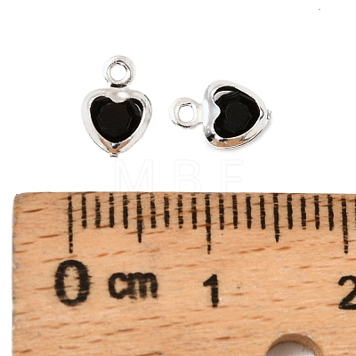 Heart Brass Glass Charms LS-KK-S385-01S-01-1