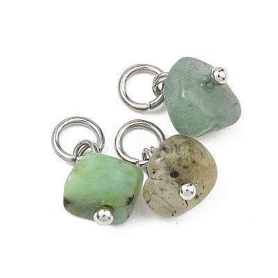 15Pcs Natural & Synthetic Gemstone Pendants PALLOY-JF05357-02-1