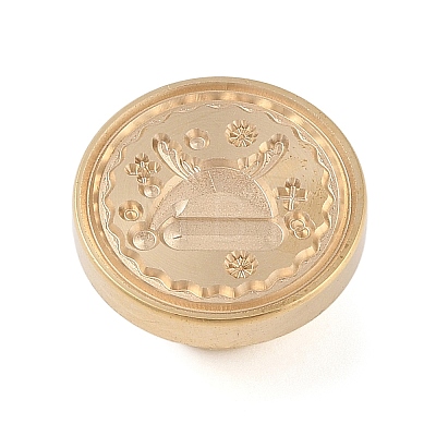 Christmas Series Wax Seal Brass Stamp Head AJEW-Z031-04G-12-1