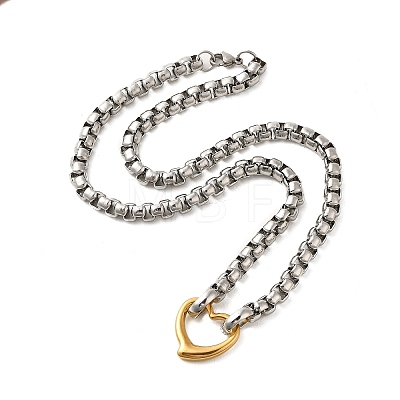 202 Stainless Steel Box Chain Necklaces STAS-A100-18G-1