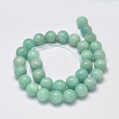 Grade AB Natural Amazonite Round Bead Strands G-M296-06-9mm-1