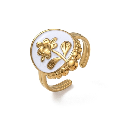 304 Stainless Steel Enamel Cuff Open Rings SA-CBA5A8D-03G-1