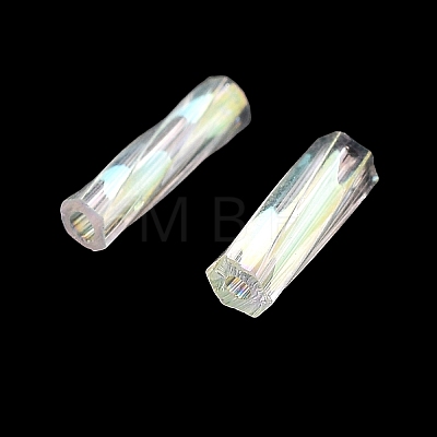 10G Ceylon Glass Twist Bugle Beads SEED-L012-01I-1