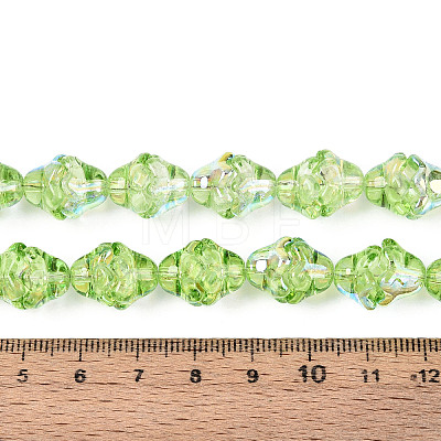 Electroplate Transparent Glass Beads Strands EGLA-N020-03C-1