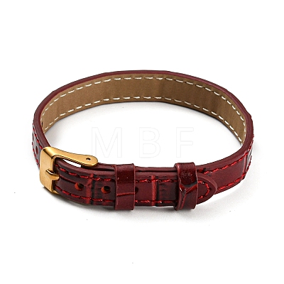 Leather Textured Watch Bands AJEW-K232-01G-01-1