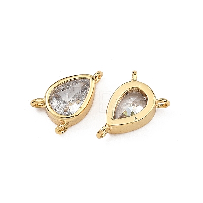 SHEGRACE Brass Pave Clear Cubic Zirconia Teardrop Chandelier Component Links XGRQ2O339-428G-1