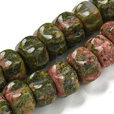 Natural Unakite Beads Strands G-G142-A09-01-1