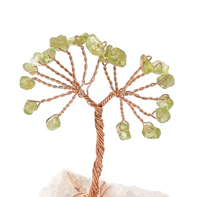 Natural Peridot Chips Tree of Life Decorations DJEW-P022-01B-08-1