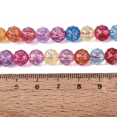 Crackle Transparent Glass Beads Strands GLAA-Q108-02A-17-1