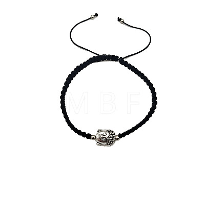 Alloy Buddha Bead Braided Bead Bracelets NI5372-8-1