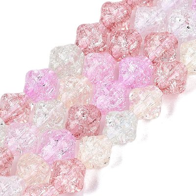 Transparent Crackle Glass Beads Strands GLAA-Q115-04A-01-1