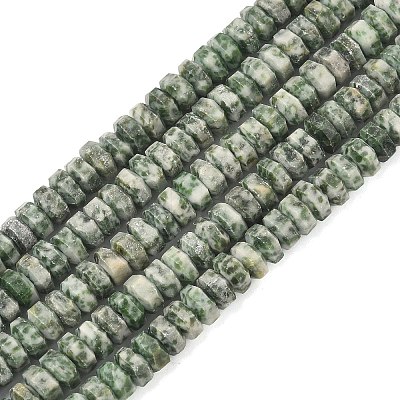 Natural Green Spot Jasper Beads Strands G-L654-I13-01-1