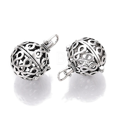 Rack Plating Brass Cage Pendants KK-S751-005AS-1