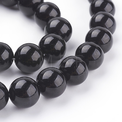 Natural Obsidian Beads Strands G-G099-12mm-24-1