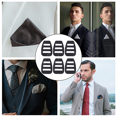 Plastic Men's Suit Pocket Handkerchief Keepers FIND-WH0111-502-1