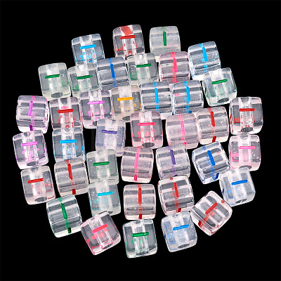 50Pcs Acrylic European Beads MACR-TADJ0001-13I-1