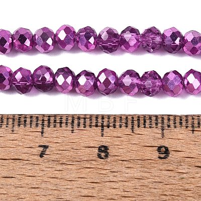Transparent Electroplate Glass Beads Strands EGLA-Q131-01A-07-1