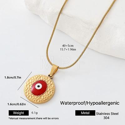 304 Stainless Steel Enamel Evil Eye Pendant Necklaces for Men Women AL3991-4-1