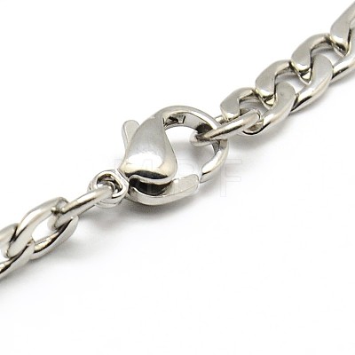 304 Stainless Steel Figaro Chain Bracelet Making STAS-A028-B023P-1